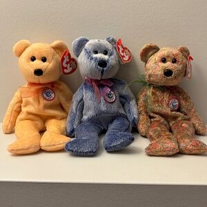 NWT Ty Set of 3 Beanie Baby e-Bears